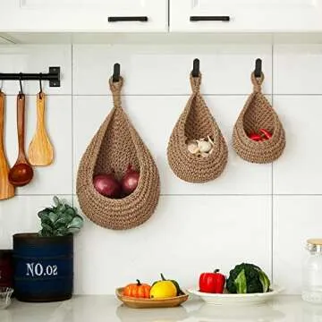 Honeydak Teardrop Hanging Baskets - Stylish Kitchen Storage