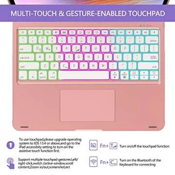 Touch Keyboard Case for iPad Air 13 M2 & iPad Pro 12.9