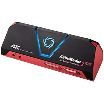 AVerMedia GC513 Live Gamer Portable 2 Plus Capture Card, 4K Pass-Through, 1080p60 Game Streaming, Re...
