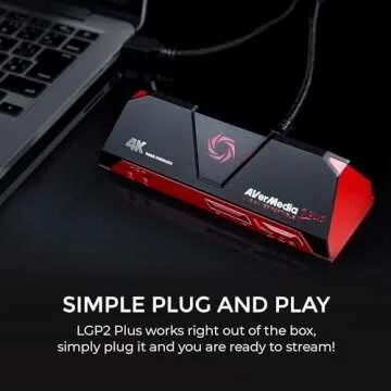 AVerMedia GC513 Live Gamer Portable 2 Plus Capture Card, 4K Pass-Through, 1080p60 Game Streaming, Recording, for Windows 11 & MacOS 10.13 or later