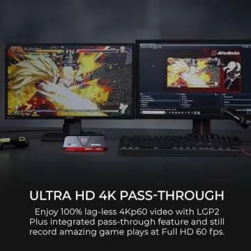 AVerMedia GC513 Live Gamer Portable 2 Plus Capture Card, 4K Pass-Through, 1080p60 Game Streaming, Recording, for Windows 11 & MacOS 10.13 or later