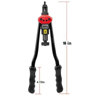 16" Rivet Nut Tool, Professional Rivet Nut Tool Setter Kit Including 13 Metric and SAE Mandrels, 130Pcs Assorted Rivet Nuts, Rugged Carrying Case