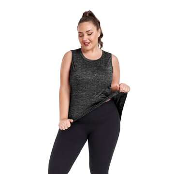 FOREYOND Plus Size Workout Tank Tops for Womens Lightweight Tank Tops Sleeveless Athletic Running Yo...