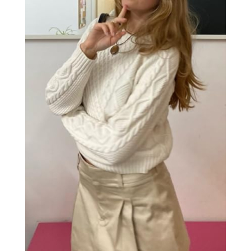 Stylish SUUKSESS Oversized Cable Knit Sweater for Women