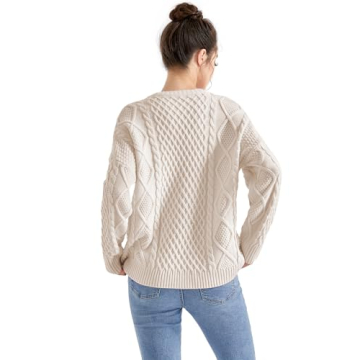 Stylish SUUKSESS Oversized Cable Knit Sweater for Women