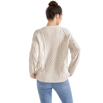 Stylish SUUKSESS Oversized Cable Knit Sweater for Women