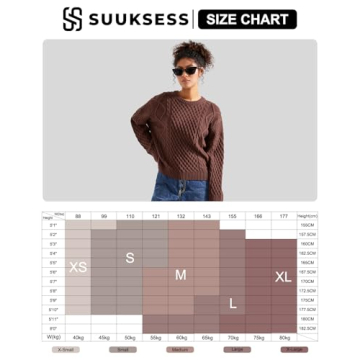 Stylish SUUKSESS Oversized Cable Knit Sweater for Women