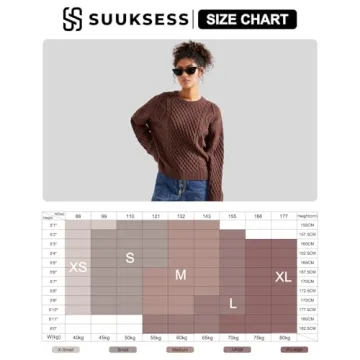 Stylish SUUKSESS Oversized Cable Knit Sweater for Women