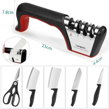 4-in-1 Knife Sharpener for Kitchen Knives & Scissors
