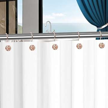 Gracelife Rustproof Rose Gold Shower Curtain Hooks - 12Pcs