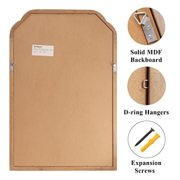 Elegant Wall Mirror in Natural Wood Finish for Home Decor