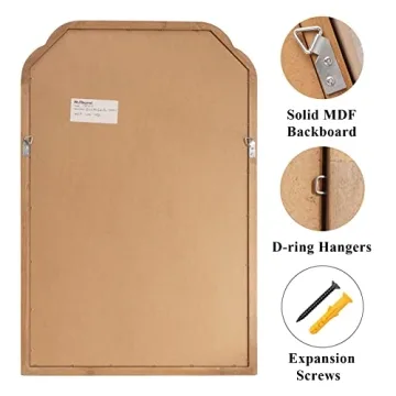 Elegant Wall Mirror in Natural Wood Finish for Home Decor