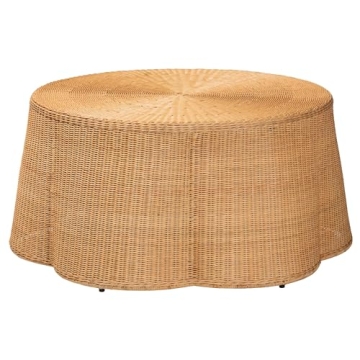 Bali & Pari Palm Scallop Rattan Coffee Table for Home