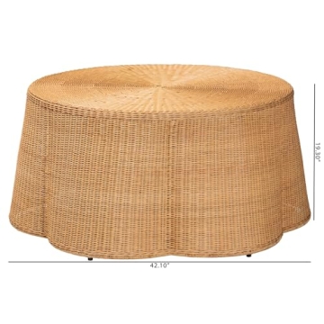 Bali & Pari Palm Scallop Rattan Coffee Table for Home