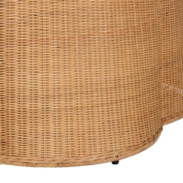 Bali & Pari Palm Scallop Rattan Coffee Table for Home