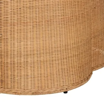 Bali & Pari Palm Scallop Rattan Coffee Table for Home