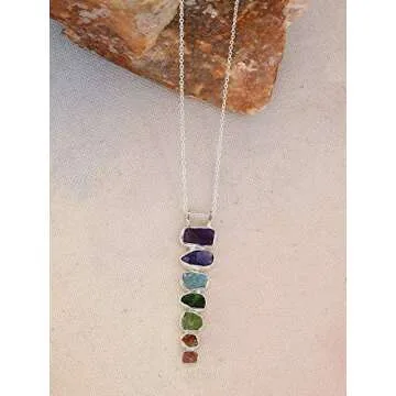 YoTreasure Chakra Healing Gemstone Pendant Necklace