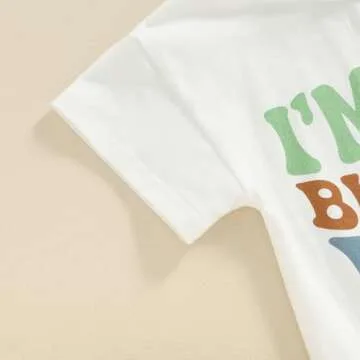 Amiblvowa Infant Baby Girl Boy 1st First Birthday One Outfit Short Sleeve Bubble Romper 1 Year Old Summer Cake Smash Clothes (Birthday White, 12-18 Months)