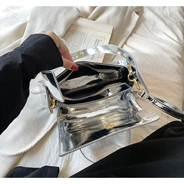 Y2k Sparkly Silver Evening Bag Clutch Handbag for Women