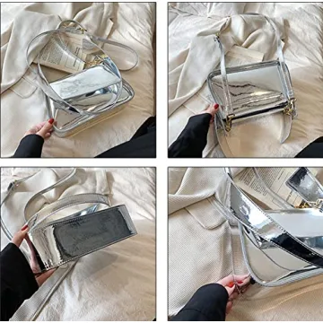 Y2k Sparkly Silver Evening Bag Clutch Handbag for Women