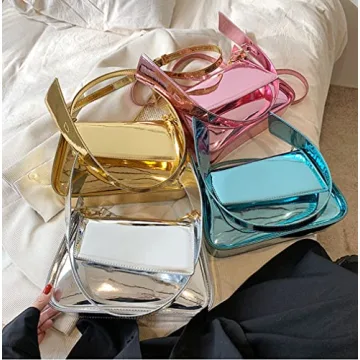 Y2k Sparkly Silver Evening Bag Clutch Handbag for Women