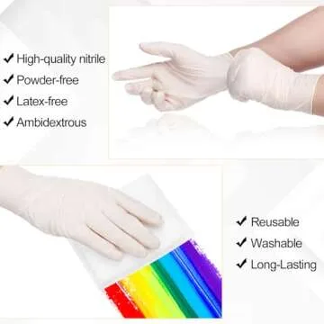 Ziliny 24 Set Wood Stain Applicators and Disposable Latex Gloves Microfiber Stain Sponge Pads for Wood Stain and Oil Based Finishes (White)