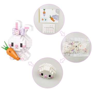 Pinkiwine 4 Pack Easter Building Block Toys for Kids Boys Girls Teens Easter Basket Stuffers Gifts