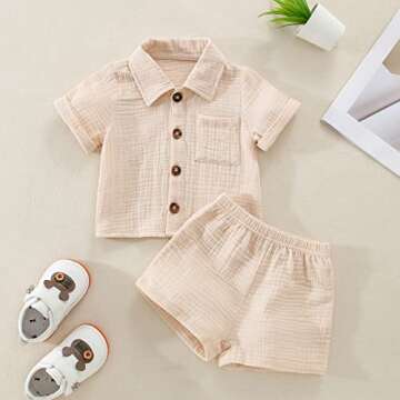 Stylish Baby Boys Summer Clothes Set in Cotton - 2PCS