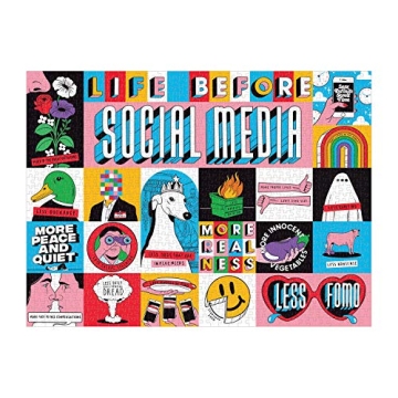 Galison Life Before Social Media 1000 Piece Puzzle Multicolor
