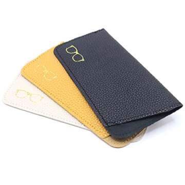 K Luxury Women's Eyeglass Case Leather Soft Holder Pocket Cases Slim Travel Pouch for Sunglasses Eye...