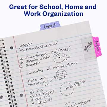 Avery Multiuse Ultra Tabs, 2" x 1.5", 2-Side Writable, Assorted Pastel Dots, 24 Repositionable Tabs ...