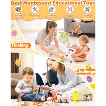 Cute 4 Pack Easter Wooden Puzzles for Toddlers