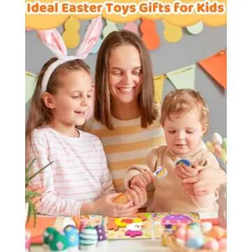 Cute 4 Pack Easter Wooden Puzzles for Toddlers