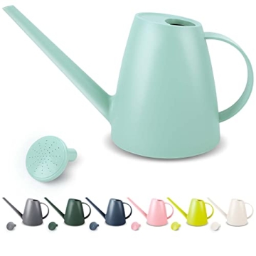 Qilebi Green Watering Can 1.8L for Plants Indoor Outdoor