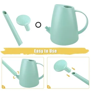 Qilebi Green Watering Can 1.8L for Plants Indoor Outdoor