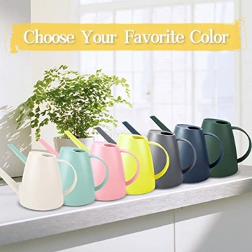Qilebi Green Watering Can 1.8L for Plants Indoor Outdoor