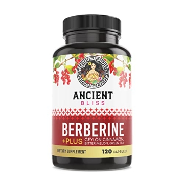 Ancient Bliss Berberine HCL 1200mg with Ceylon Cinnamon - Boost Energy & Metabolism