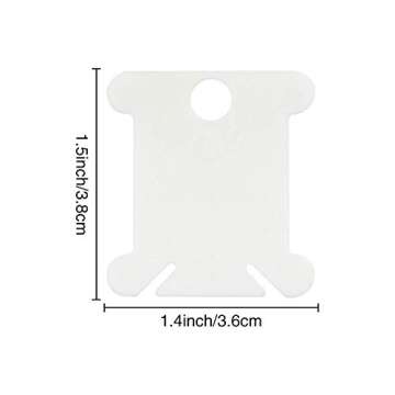 Snanr Plastic Floss Bobbins for Embroidery Floss Organizer, Cross-Stitch Bobbins Card Thread Holder, Craft DIY Sewing Storage (120 Piece)