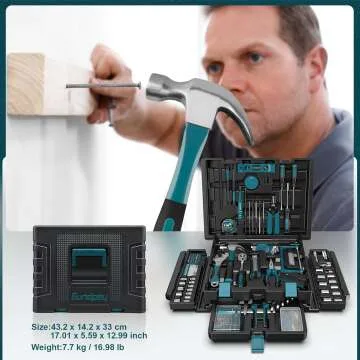 Sundpey 379-PCs Home Tool Kit - Portable Complete Household and Auto Repair Tool Set - Hand General Basic Tool Box Storage Case with Drawer - Full Basic Toolkit for Handyman & Diyer & Homeowner