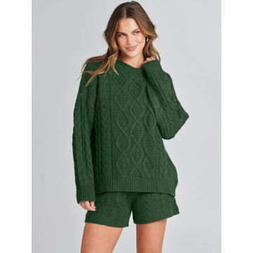 ANRABESS Women Cozy Fall Outfit 2-Piece Set