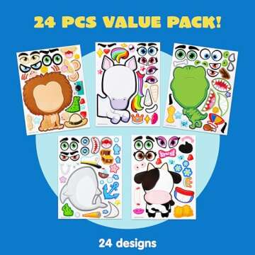 JOYIN 24PCS Animal Theme Party Stickers for Kids