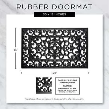 DII Durable All Weather Rubber Doormat, 18x30 in Attractive Design