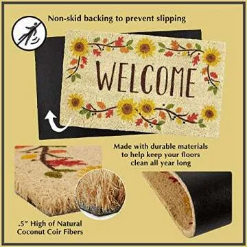 DII Durable All Weather Rubber Doormat, 18x30 in Attractive Design