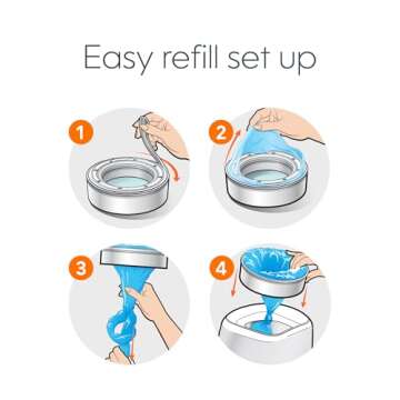 Diaper Genie Bags Refills 270 (Pack of 8) Clean Laundry Scent | Diaper Pail Refills with Max Odor Lock | Holds up to 2160 Newborn Diapers