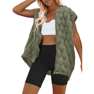 Stylish Women's Oversized Puffer Vest with Hoodie