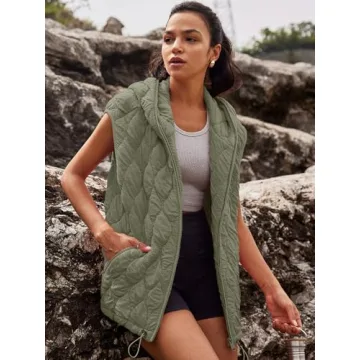 Stylish Women's Oversized Puffer Vest with Hoodie