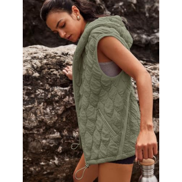 Stylish Women's Oversized Puffer Vest with Hoodie