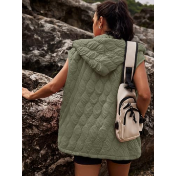 Stylish Women's Oversized Puffer Vest with Hoodie