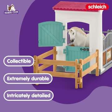Schleich Horse Club — Horse Stall Extension Play Set for Children, 21 Piece Horse Stable Play Set ...