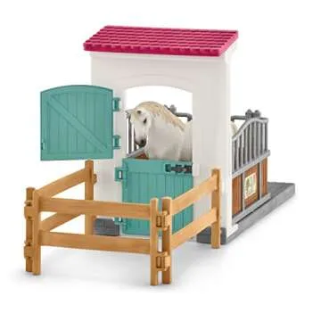 Schleich Horse Club — Horse Stall Extension Play Set for Children, 21 Piece Horse Stable Play Set with Horse Toys for Girls and Boys Ages 5+